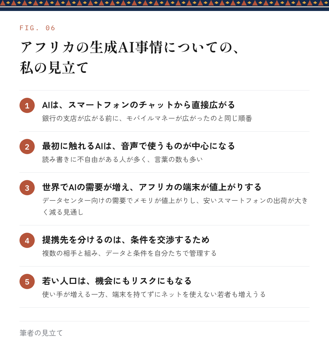 図6:アフリカの生成AI事情についての、私の見立て